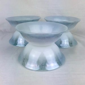 Federal Milk Glass 6 Fruit Bowls Scribbles